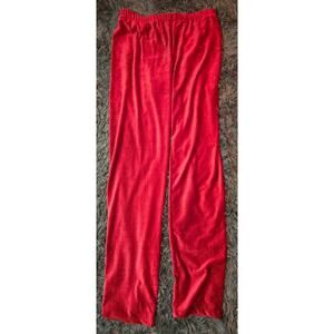 #233 Brand New Without Tags Women's Red Sweet Adelyn Velour Ribbed Pants Size L